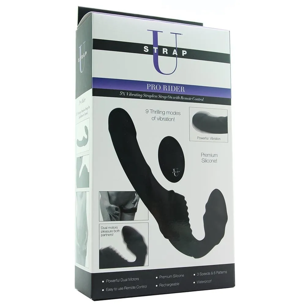 XR Brands U Strap Pro Rider 9X Vibrating Strapless Strap-On